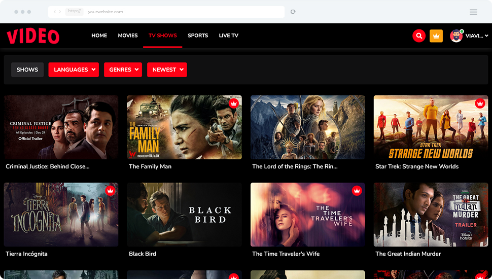 Video Streaming Portal (TV Shows, Movies, Sports, Videos Streaming